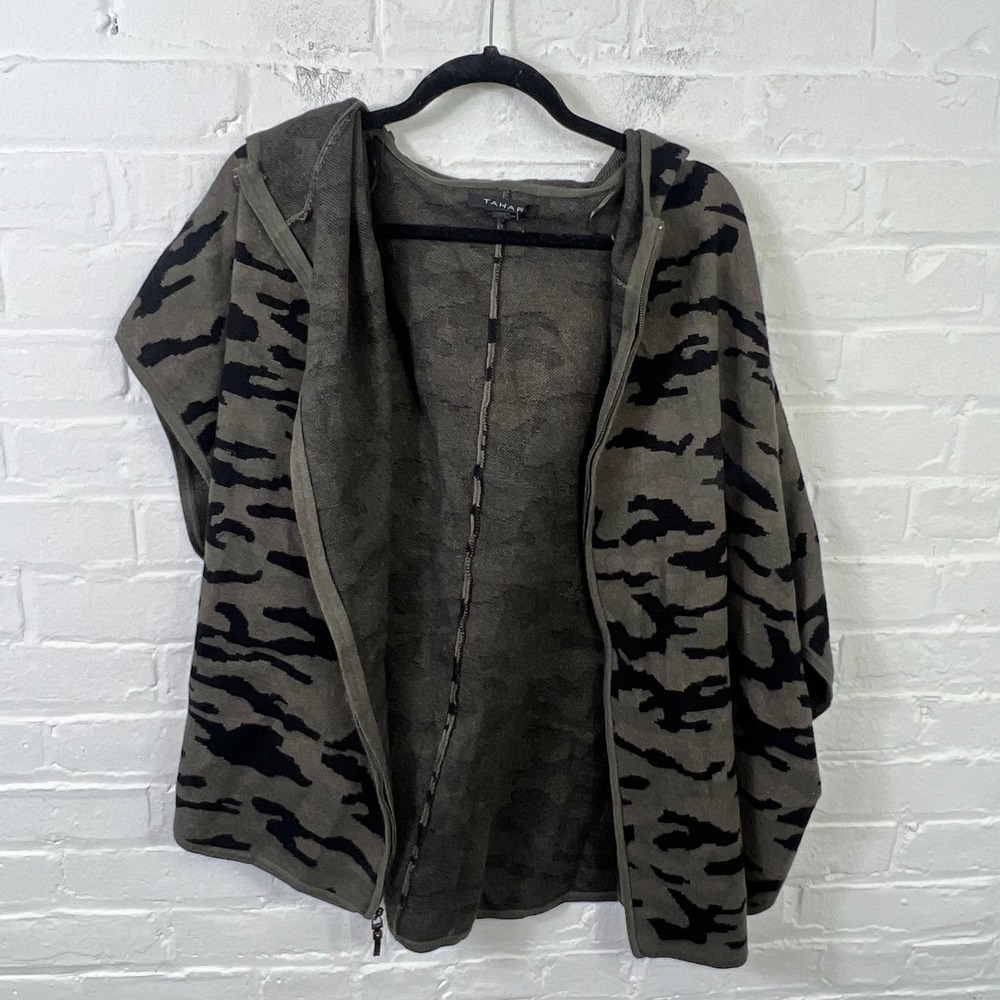 Tahari Camouflage Sweater Poncho